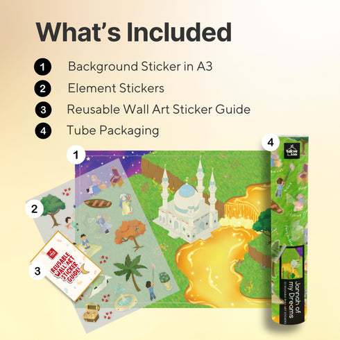 TAKVA Reusable Wall Art Stickers - Peel, Stick, and Re-stick Again!
