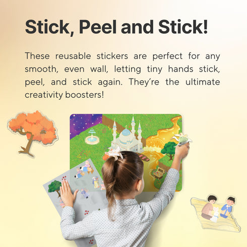 TAKVA Reusable Wall Art Stickers - Peel, Stick, and Re-stick Again!